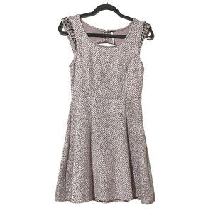 Free People Size M Beaded Sleeveless Textured Knit Dress With Open Back Detail